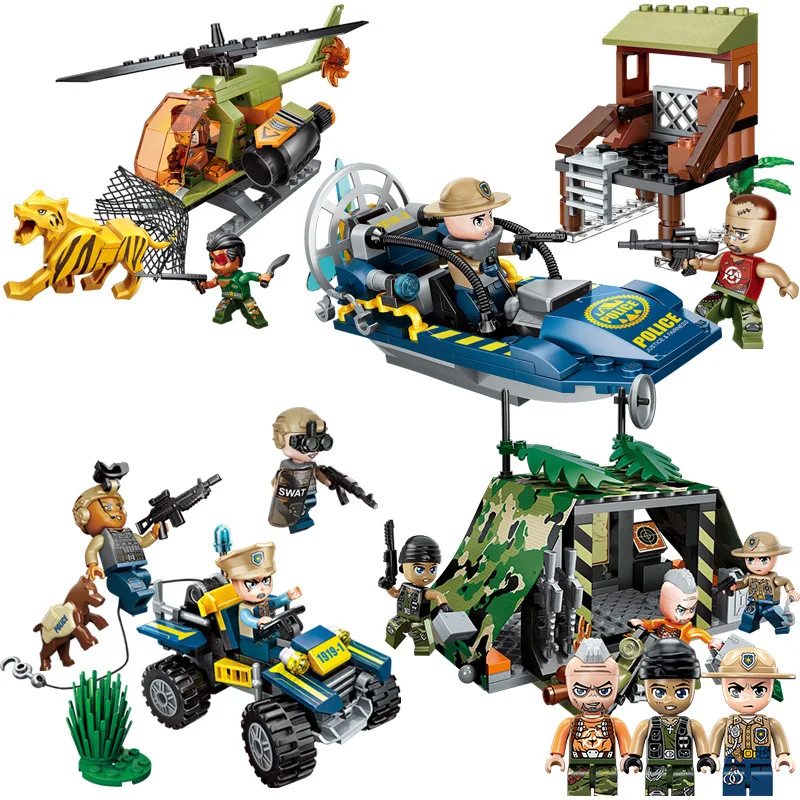 416 шт. детские строительные блоки игрушки совместимые с LEGO city Police series внедорожный