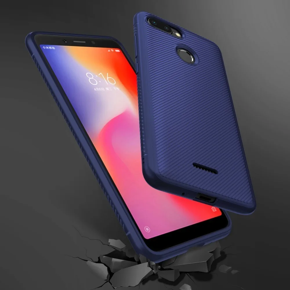 Lenuo Xiaomi Redmi 6 5 45 дюймов Le- II противоударный ТПУ Мягкий углеродного волокна матовый