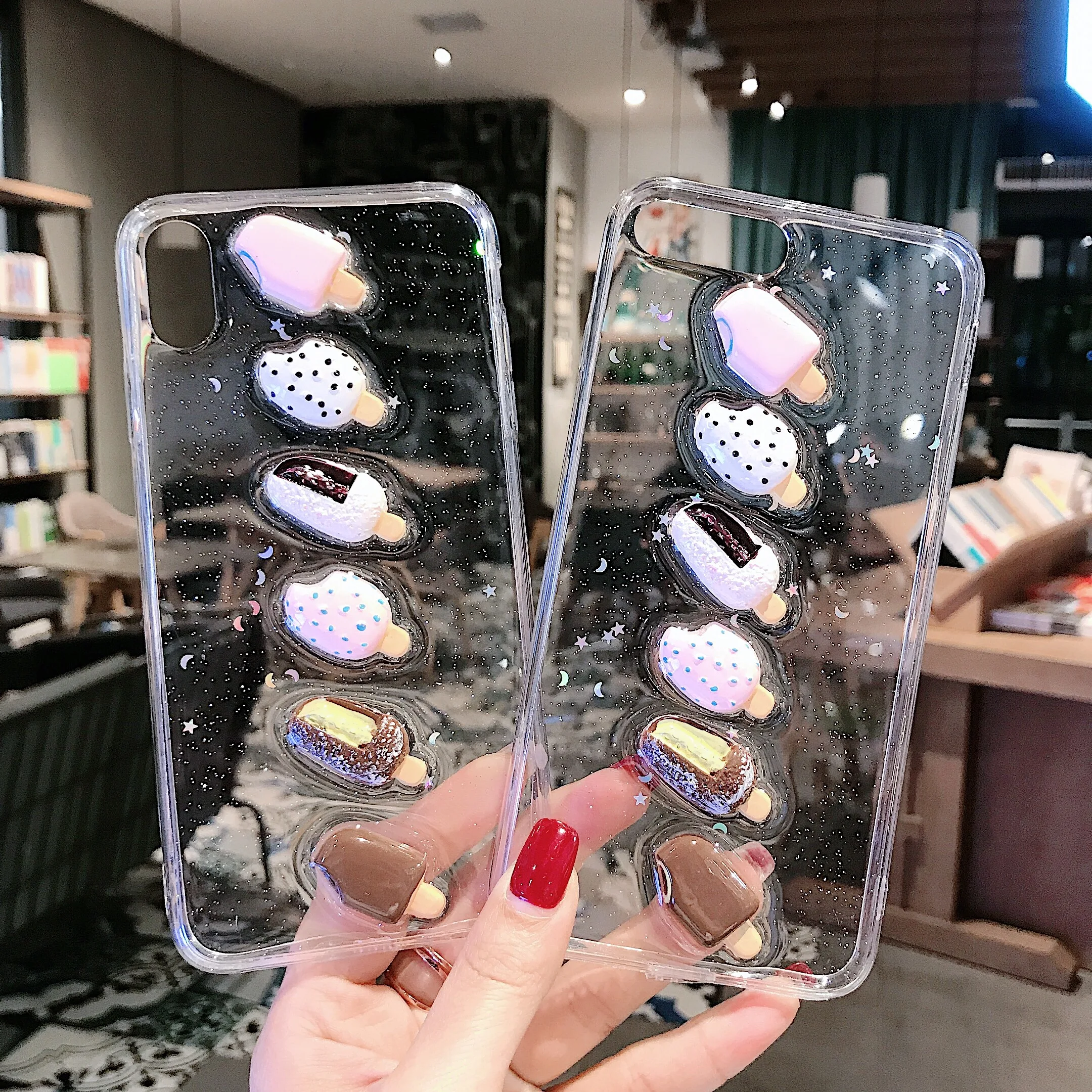 Милый Блестящий 3D Летний чехол для телефона с мороженым Apple iPhone XS Max XR X 6 6S 7 8 Plus