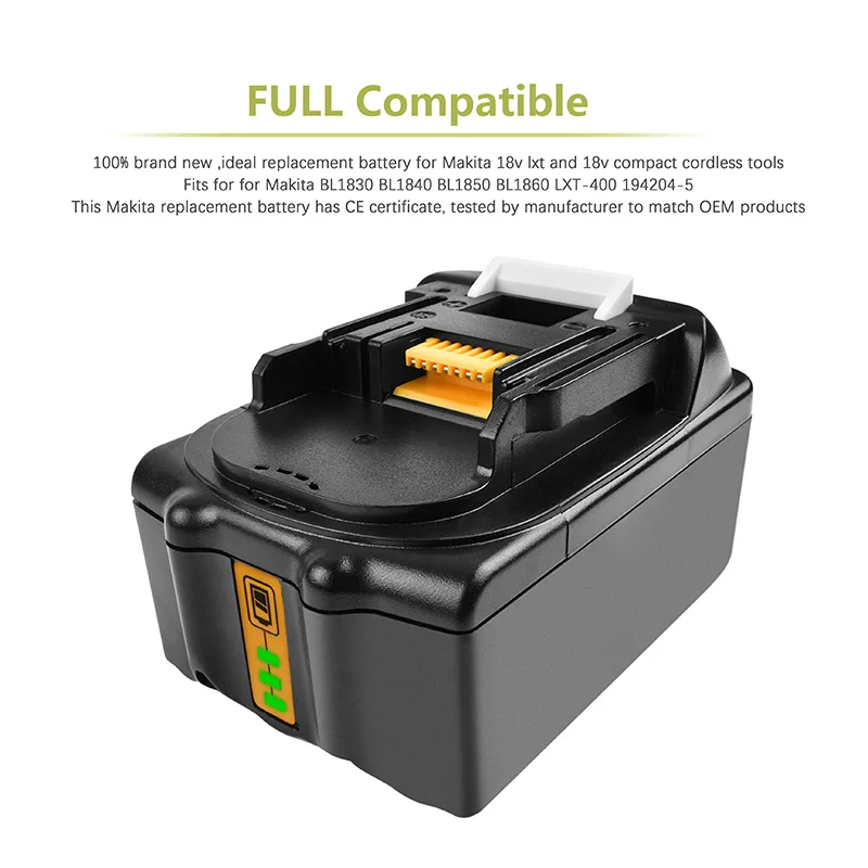Bonacell 2 шт. 4000 mAh 18 V BL1830 LXT литий ионный заменить Батарея для Makita BL1835 BL1815 BCS550 BFS450 BHP453