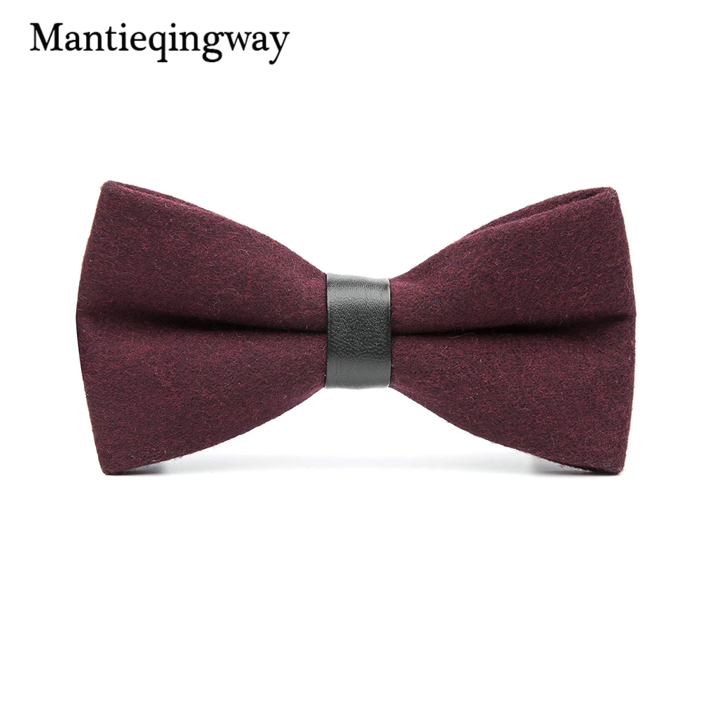 Mantieqingway классический сплошной Цвет Шерсть Марка бабочкой для Для мужчин