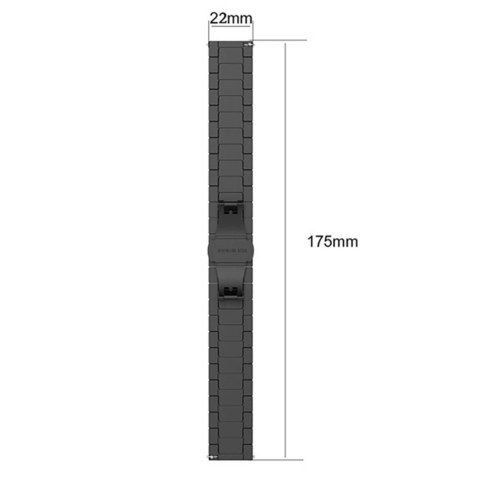 Металлический Нержавеющая сталь ремешок для Xiaomi Huami AMAZFIT темп Stratos 2 2 S ремешки наручных часов 22 см ремень для samsung Шестерни S3 Pebble Time