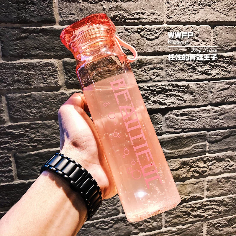 550ml Pink Soffe 350 мл 550 мл Bpa пластиковая бутылка для воды МОЯ Прозрачная портативная дорожная походная Спортивная бутылка для воды на открытом воздухе - Цвет: 550ml Pink
