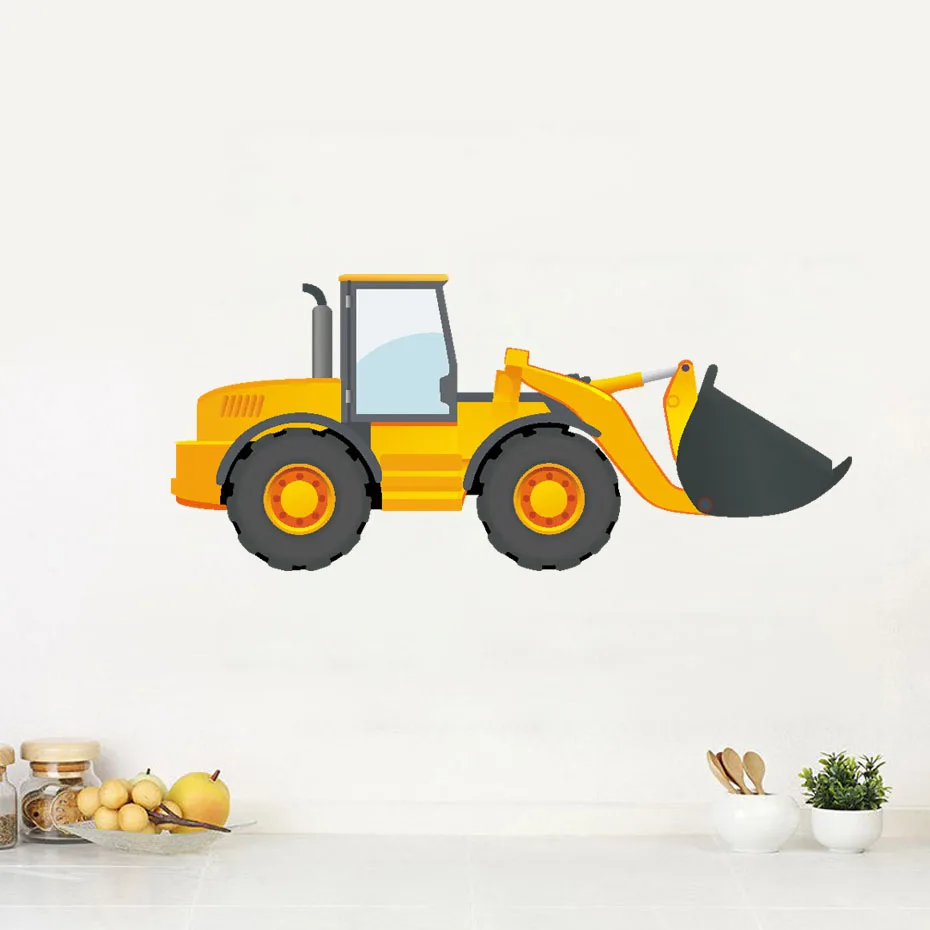 Погрузчик миксер грузовик экскаватор кран наклейки Современные настенные