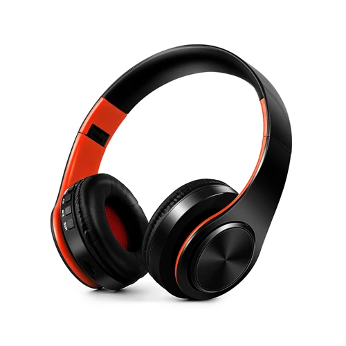 TOPROAD беспроводные Bluetooth наушники красочные стерео аудио MP3 гарнитура складная fone de ouvido с микрофоном Поддержка SD карты - Цвет: black orange