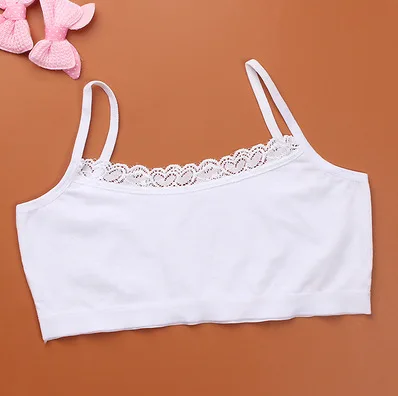 white 1 шт., хлопковые детские бюстгальтеры для девушек, подростков, молодых девушек, беспроводное нижнее белье, тренировочное половое созревание бюстгальтеры, лоскутное нижнее белье, одежда - Цвет: white