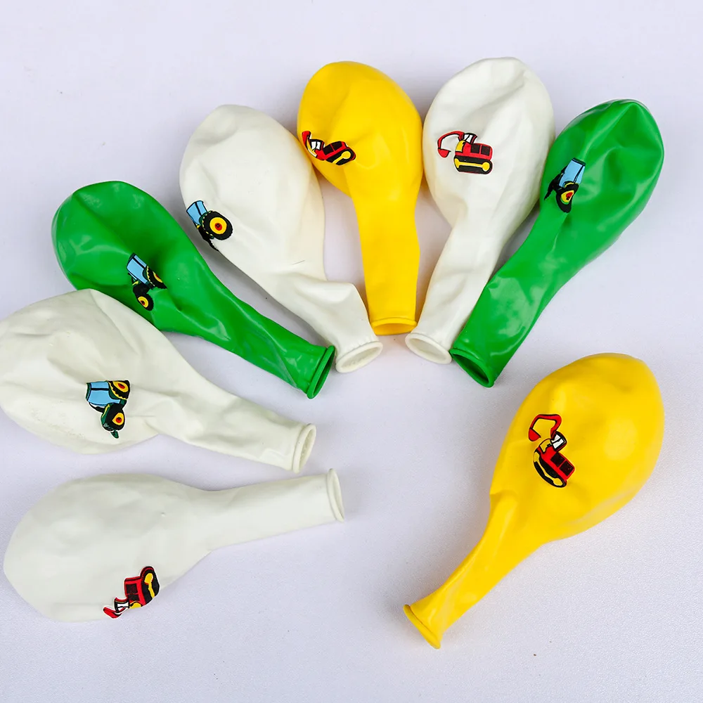 10 шт. конструктор экскаватор латексные воздушные шары желтый белый зеленый