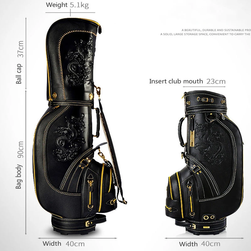 Pgm Standard Golf Bag For Women Men Dragon Pattern Waterproof Durable Travel Package Leather Club Bags D0087 | Спорт и развлечения