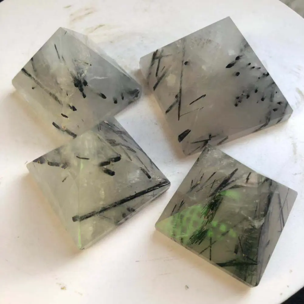 Потрясающе! 4 шт. пирамиды из натурального турмалина|Камни| |