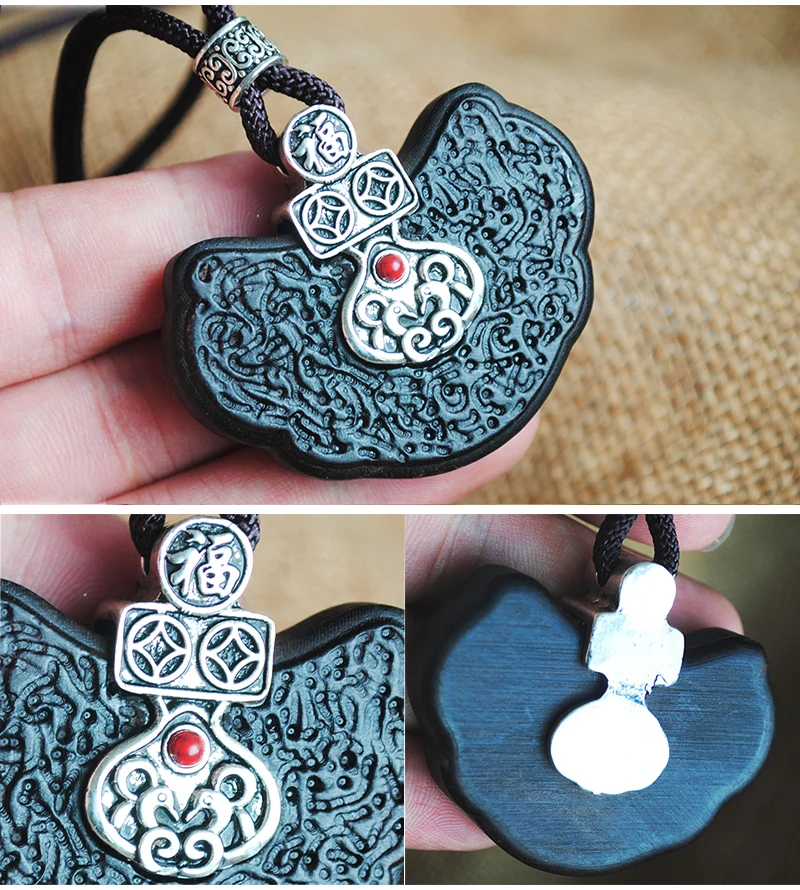 Yumfeel Brand Bohemia Vintage Necklaces Handmade Tibetan Carving Black Sandalwood Pendants& Necklaces Women Jewelry Long Gifts