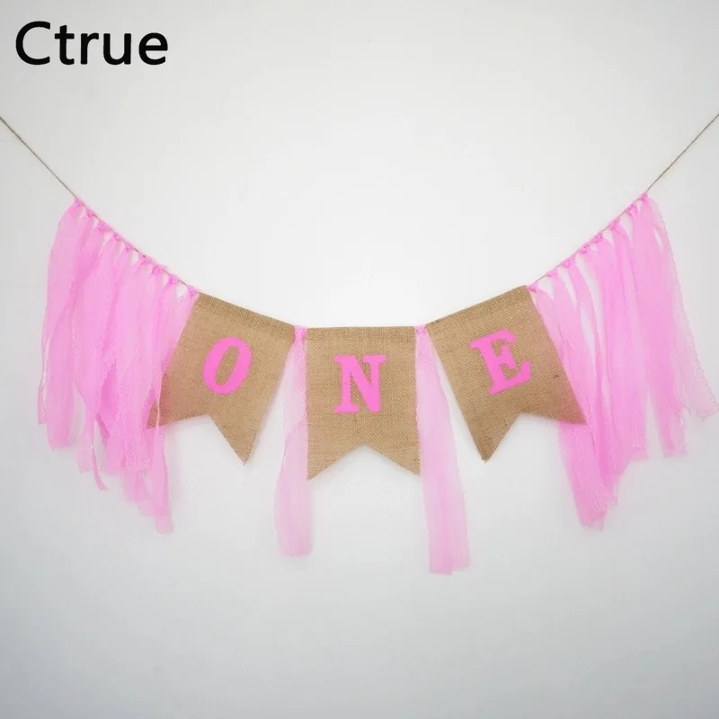 Ctrue Custom 1 день рождения I Am One кружевной джутовый баннер для маленьких мальчиков и