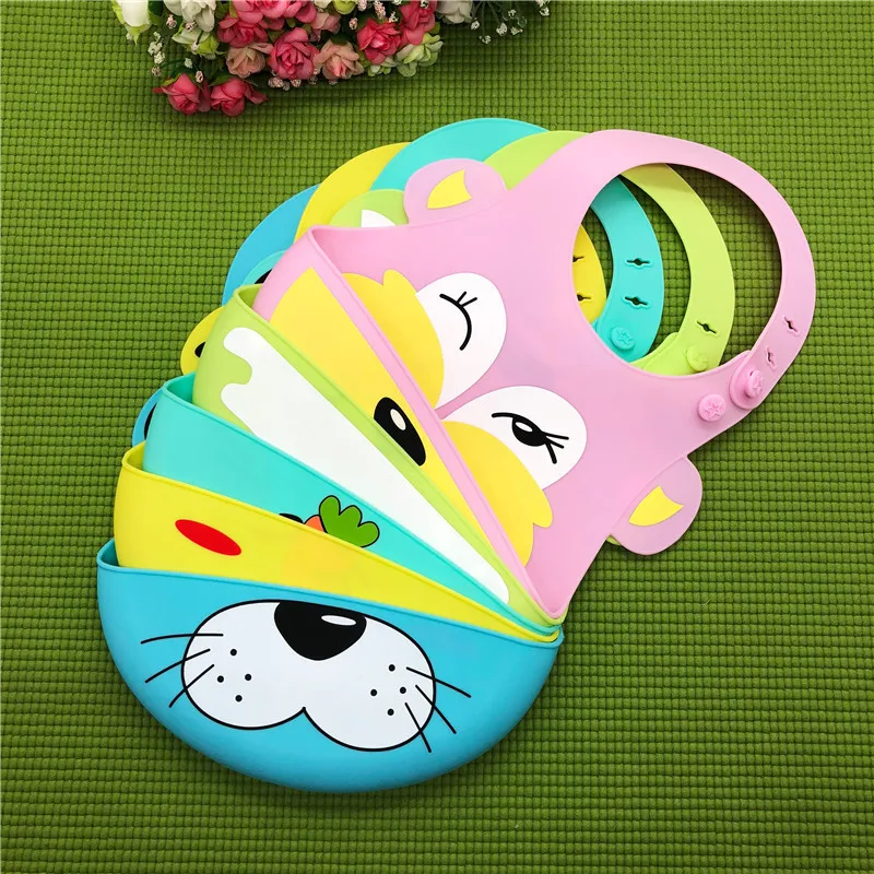 1PC Baby Food Grade Silicone Bibs Children's Dinner Pockets Waterproof Disposable Cartoon Rice Bowls | Детская одежда и обувь