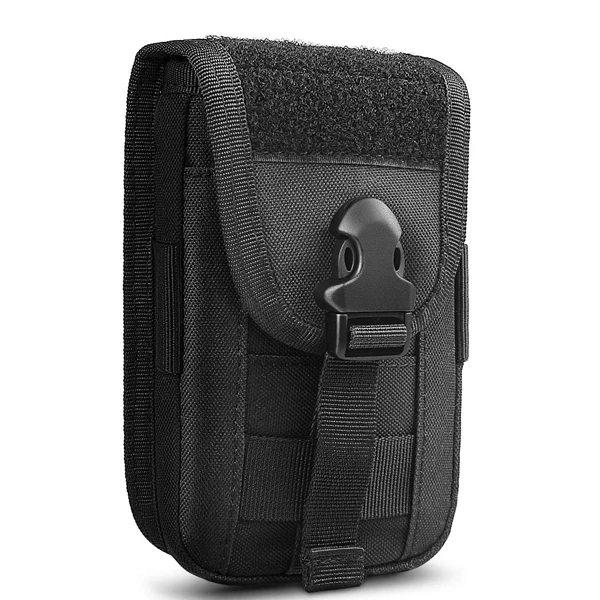 Black Тактическая Сумка Molle Compact EDC utile Gadget, поясная сумка с кобурой для сотового телефона и слотами для карт для телефона 4-5,7 дюймов - Цвет: Black