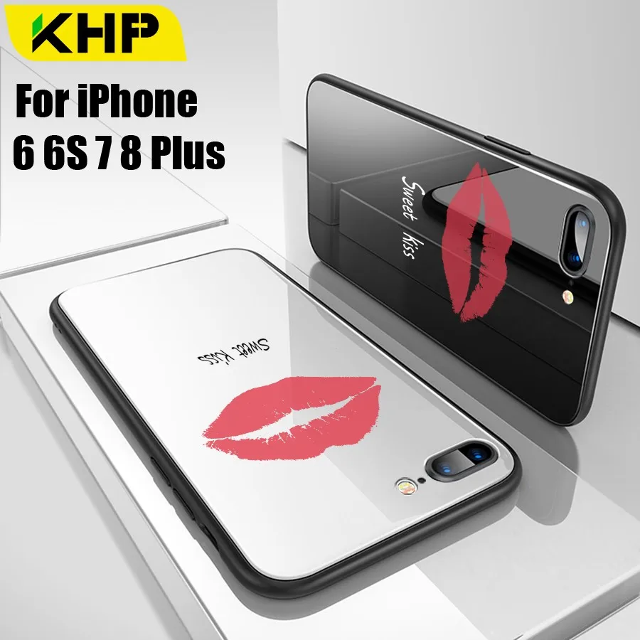 2019 KHP модный с изображением красных губ Телефон чехол для iPhone 7 8X6 6s Plus тонкий Coque 6 8