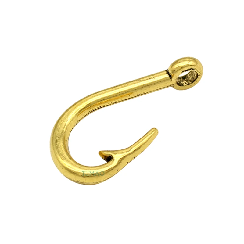 5 шт./лот-подвески в виде крючка для рыбы под античное серебро/бронза/золото 38x21 мм