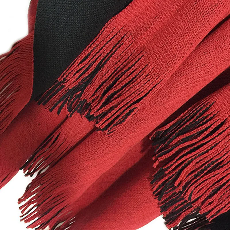 Модное женское одеяло большой шарф длинный вязаный платок пончо с бахромой |