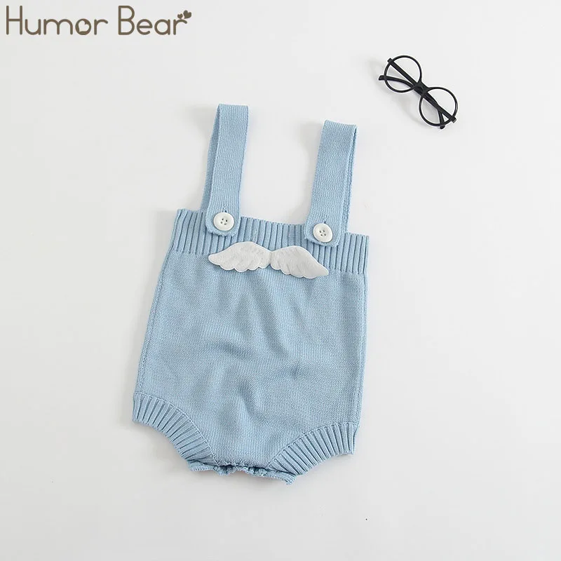 Небесно-голубой Humor Bear/осенне-Весенняя хлопковая трикотажная одежда для маленьких мальчиков и девочек; комбинезон; милая детская одежда; свитер для малышей; Детские костюмы - Цвет: Небесно-голубой