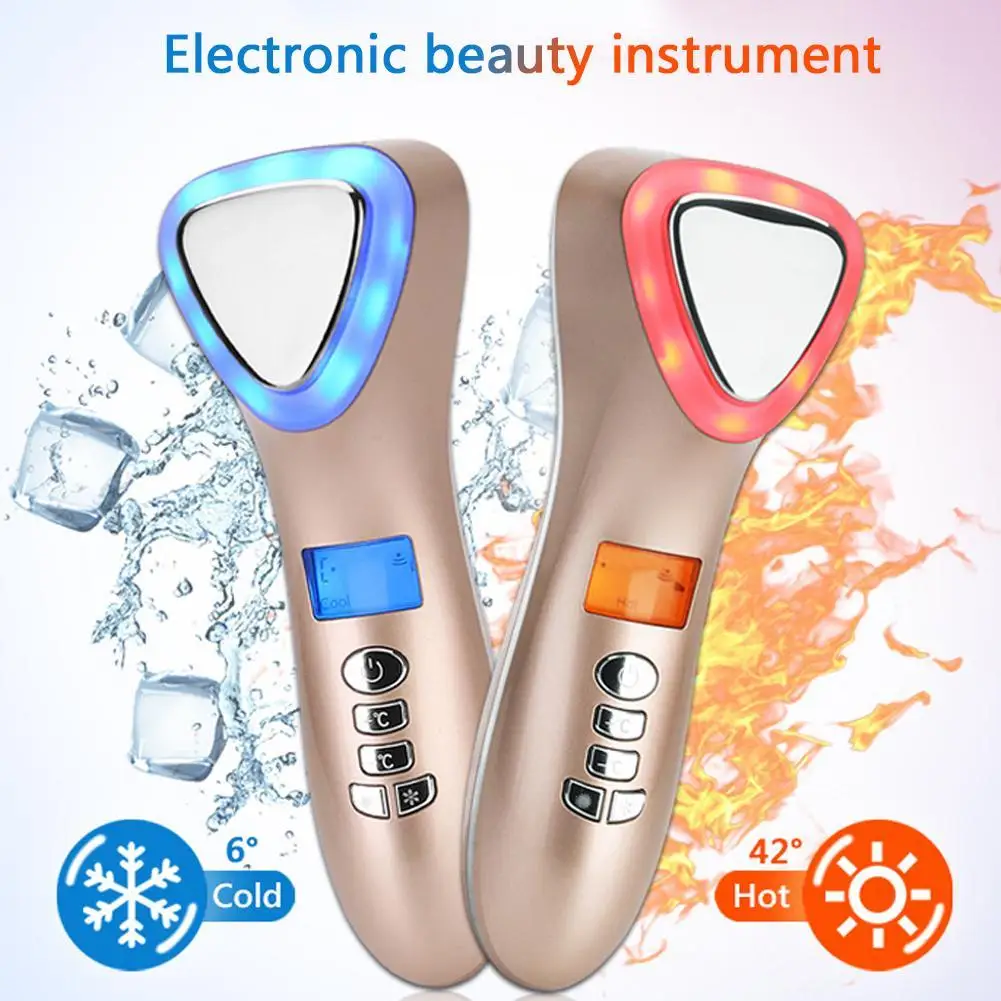 Ультразвуковая криотерапия светодиодный горячий холодный молоток для лифтинга