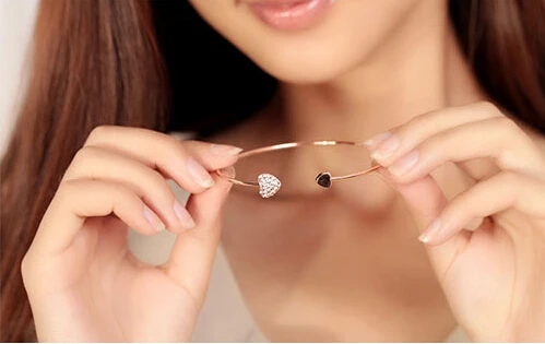 Дамы Девушки Шикарный Прекрасный сияющий горный хрусталь сладкое сердце браслет