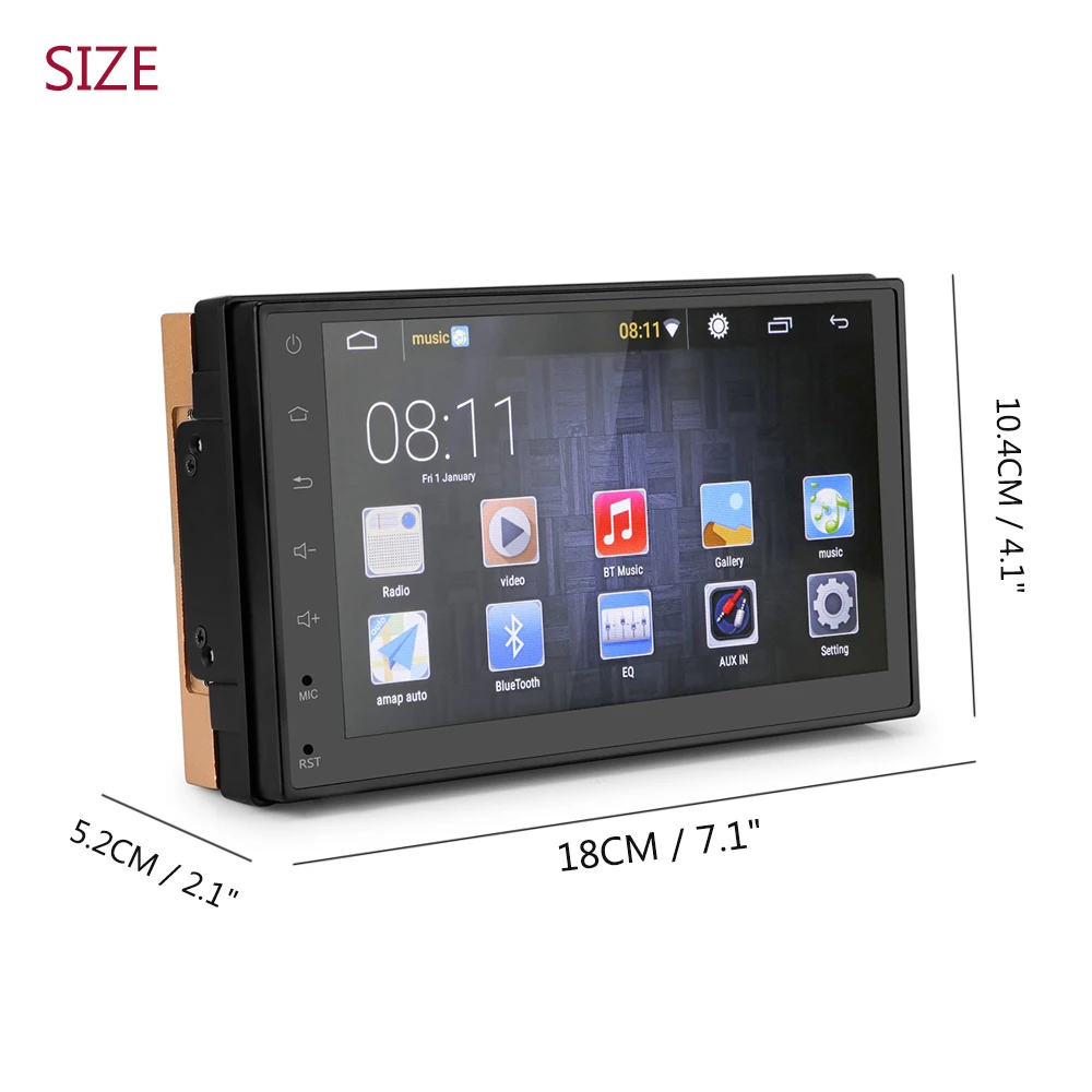 Автомобильный Радио плеер AOZBZ 7 " 2 DIN Bluetooth GPS навигация Android 5 емкостный сенсорный