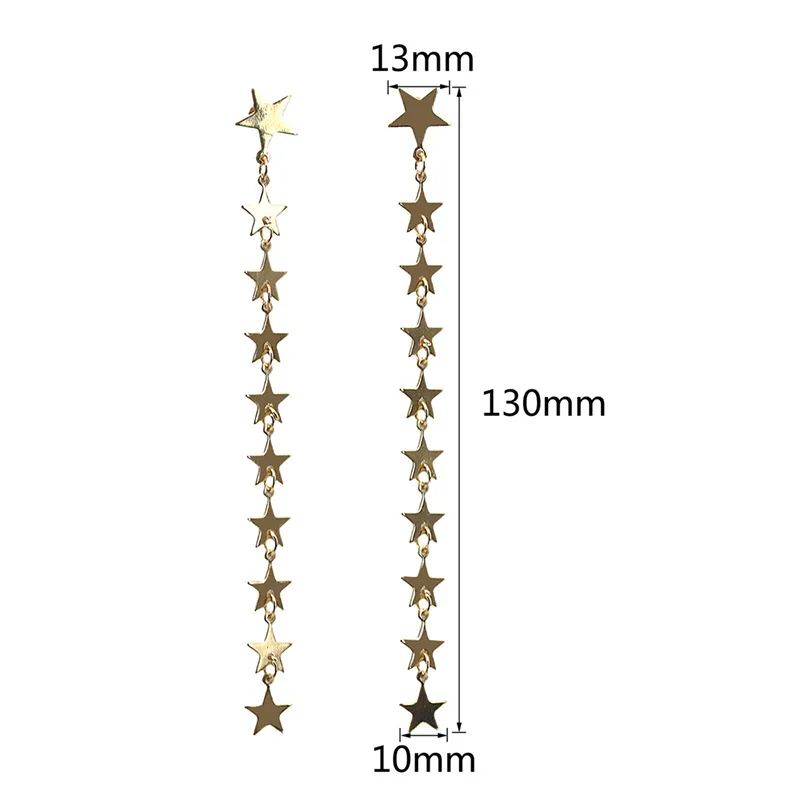 Stars Dangle Earring Female Drop Earrings Jewelry Fashion Style Gold Silver Color Women Earings Bijoux Orecchini Donna | Украшения и