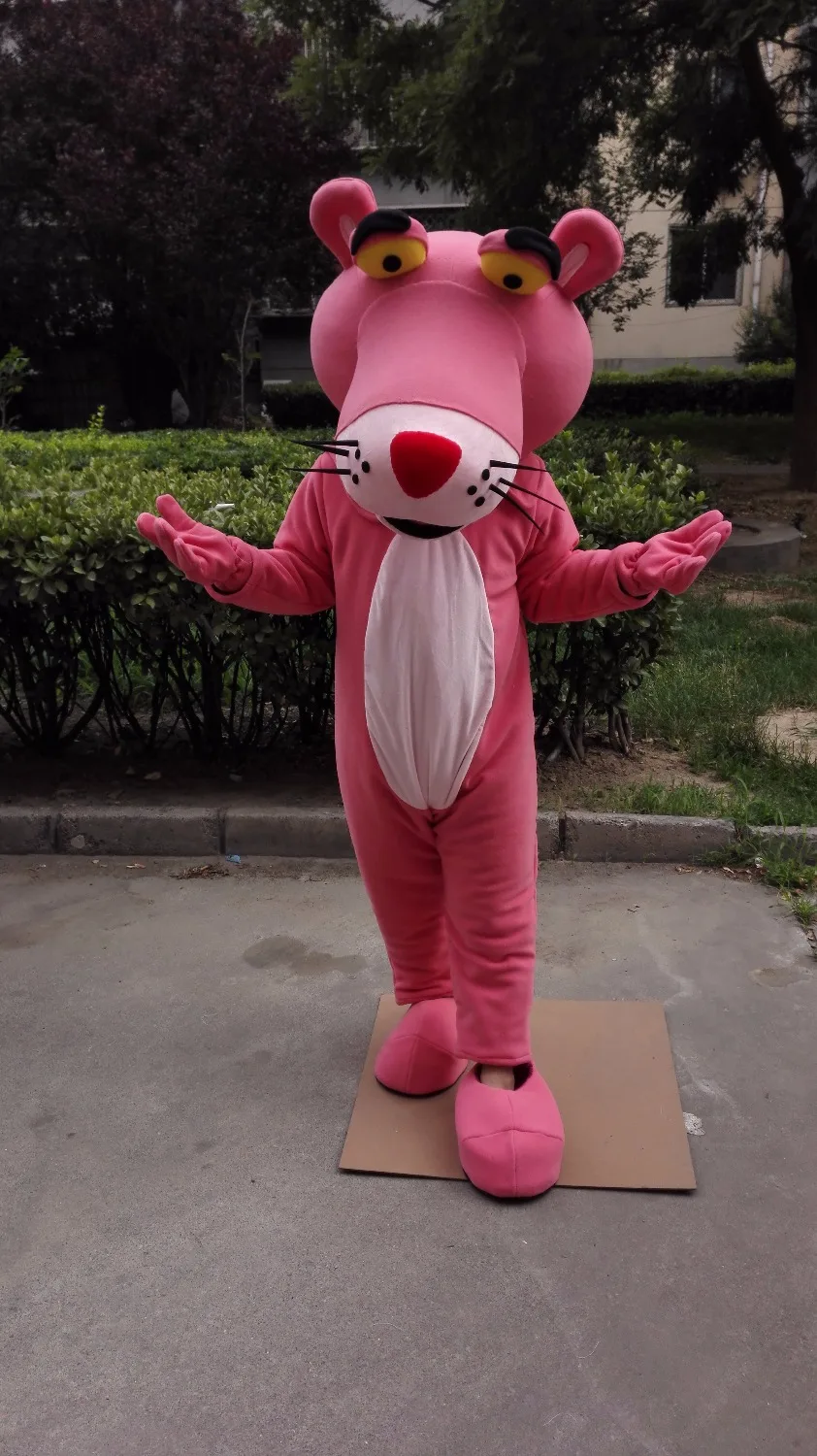 Костюм-талисман с розовой пантерой недорогой костюм леопардовой расцветки на