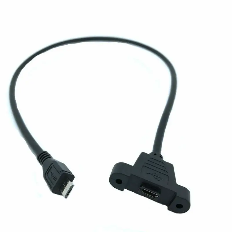 Micro USB 2 0 папа мама Соединительный Кабель адаптер 30 см с отверстием для монтажа в