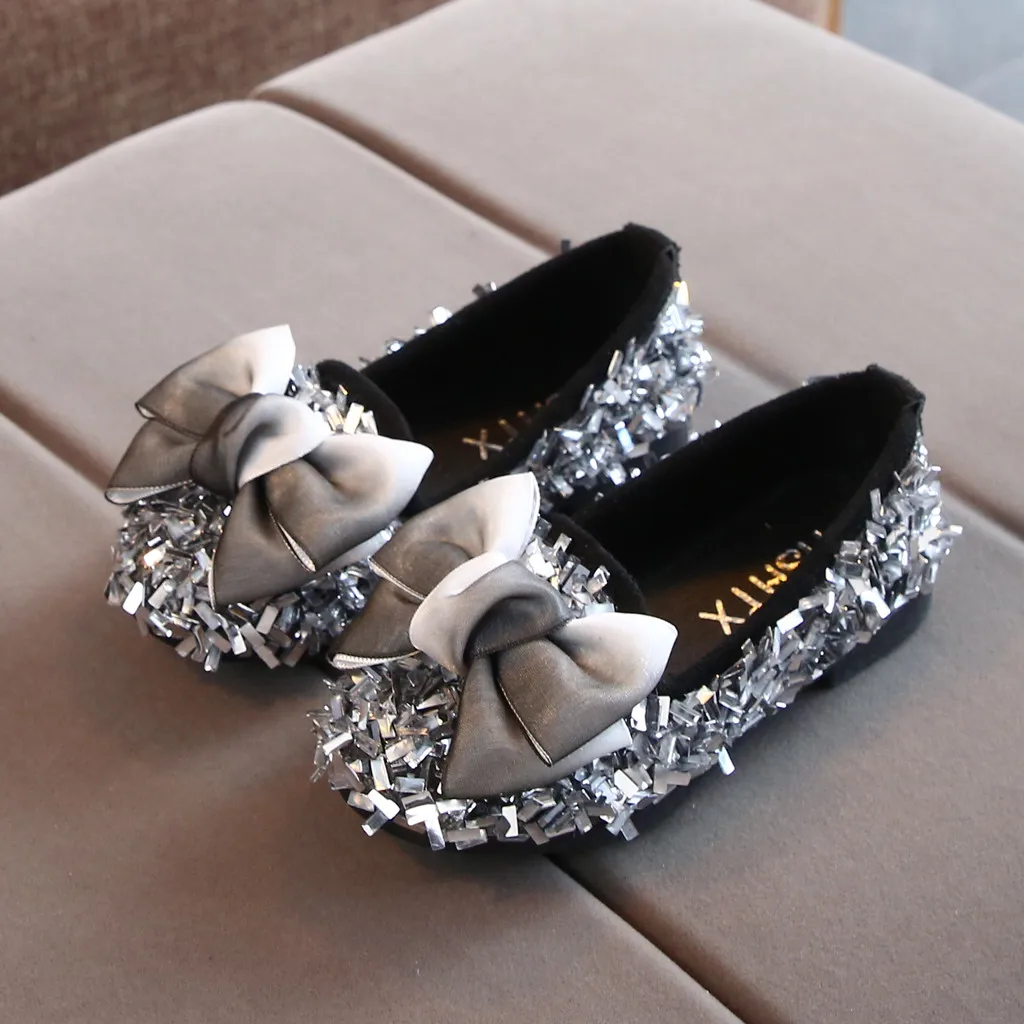 2019 модные детские meisjes Boog с кристаллами повседневные принты Schoenen Instappers Nieuwe collectie| |