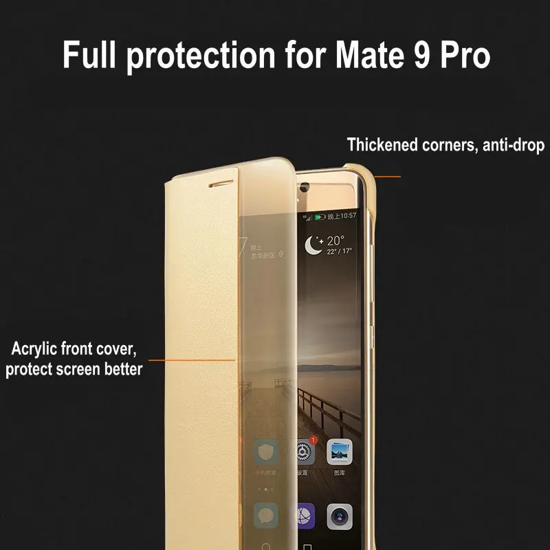 Чехол для Huawei Mate 9 Pro откидной из искусственной кожи чехлы смартфонов с окошком Mate9