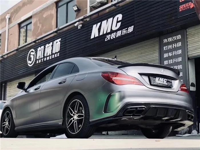 Задний спойлер бампера широкий диффузор для Mercedes Benz W117 C117 CLA Sport с светодиодный подсветкой