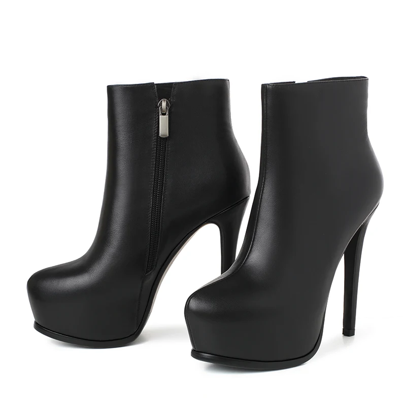 White Black Orange High Heel Platform Ankle Boots Women Fashion Sexy Thin Party Wedding Shoes Ladies Genuine Leather | Обувь