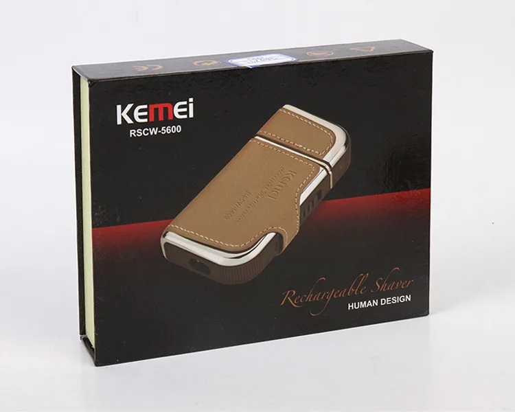 Kemei оригинальные мужские электробритвы бритвы Винтаж кожа завернутый перезаряжаемые усы триммер для бороды станок для бритья