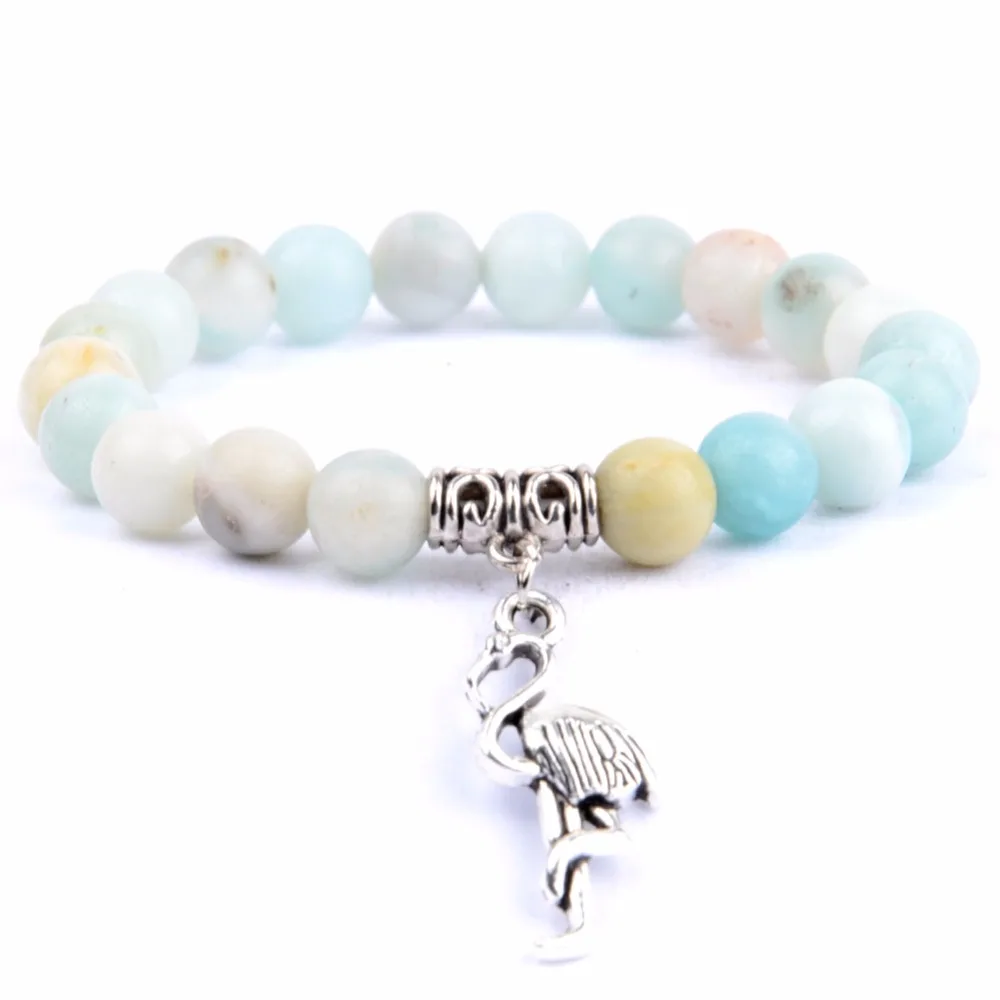 Мужские и женские классические браслеты с подвеской в виде фламинго из