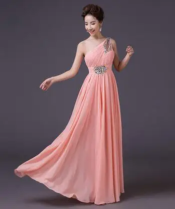 DongCMY Robe De Soire CG1020 длинное торжественное вечернее платье вечерние шифоновые на одно плечо со шнуровкой Большие размеры vestido de festa - Цвет: Watermelon Red