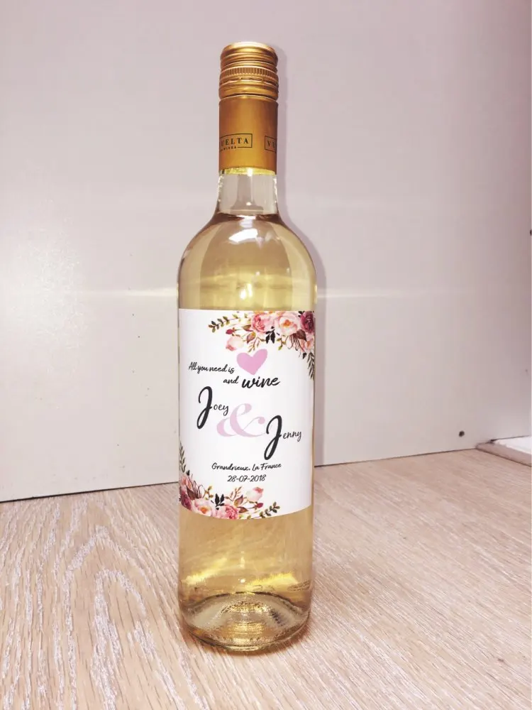 

16 Custom Wine Labels Bridesmaid Proposal Gift Asking Bridesmaid Gift Personalized Floral Mariage Sticker Bottle Decoration