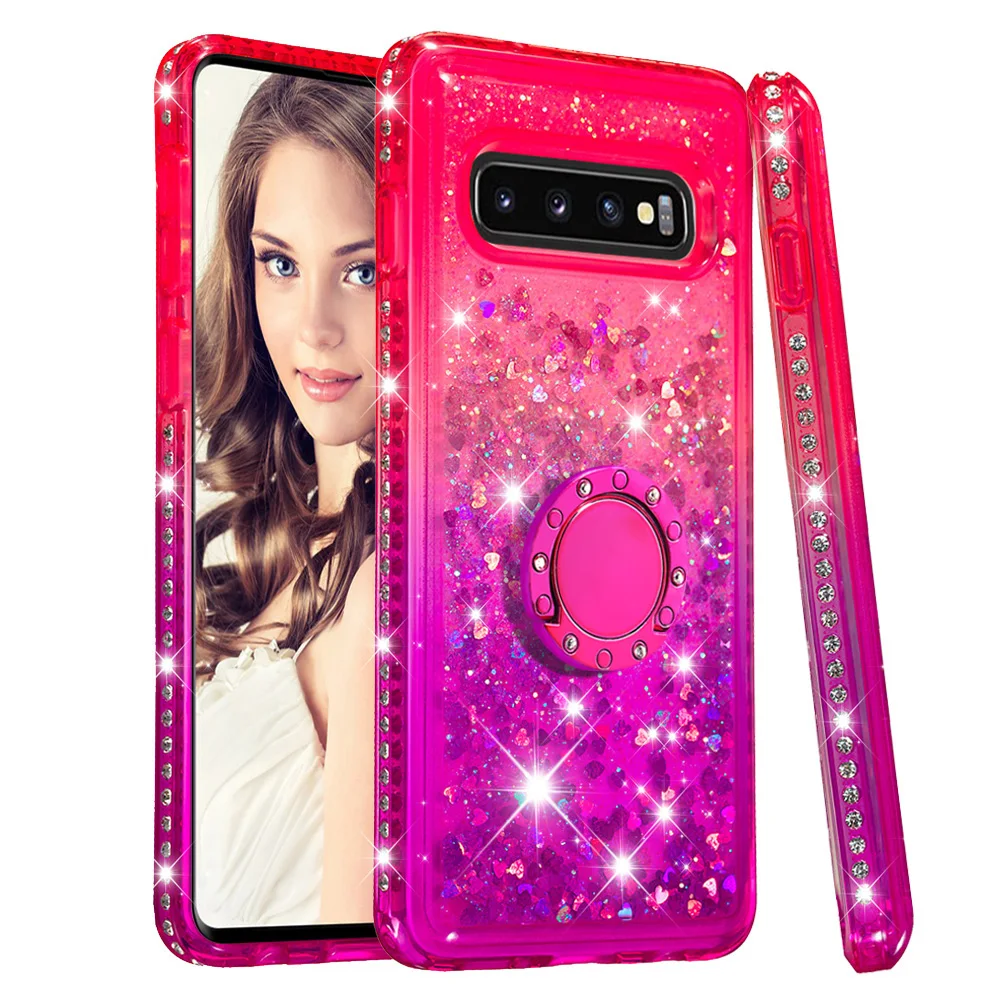Новое кольцо Пряжка зыбучий песок силиконовый плотный чехол для samsung Galaxy S10
