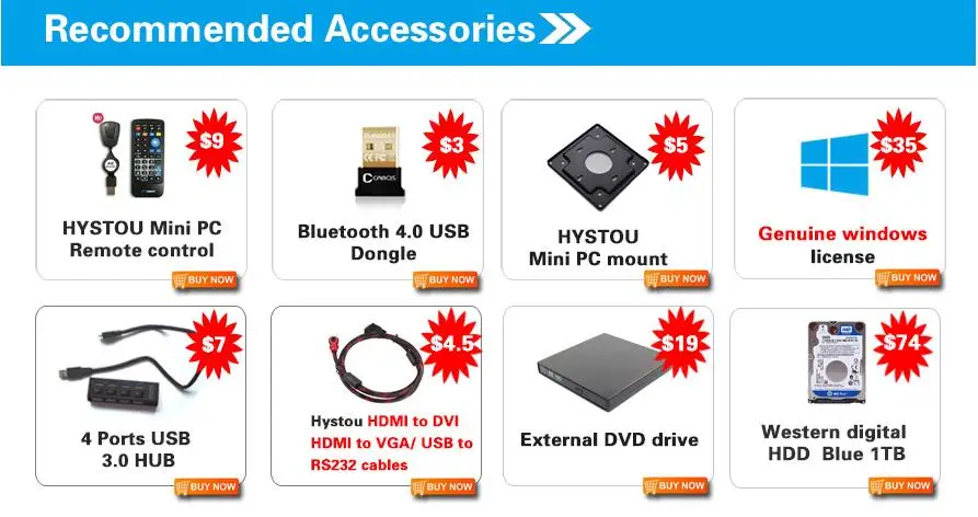 HYSTOU мини ПК Аксессуары оформить покупку перейдите по ссылке usb хаб HDMI к VGA кабель