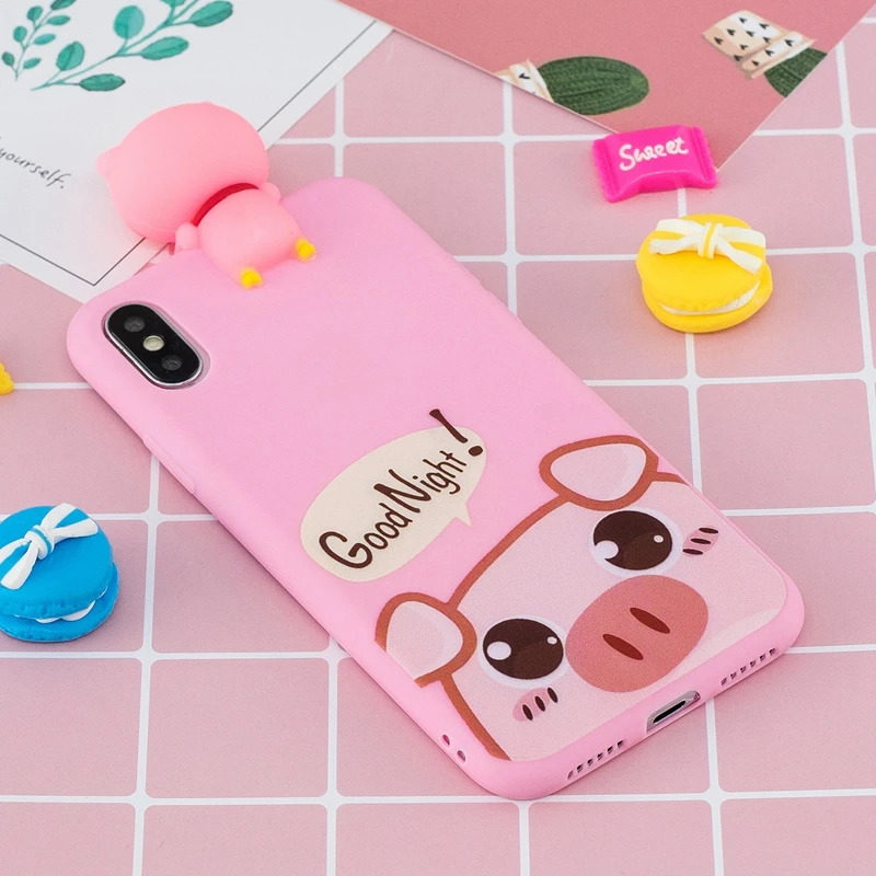 Чехол для Apple iPhone X чехол XS с 3D рисунком панды единорога задняя крышка XR Max корпус |