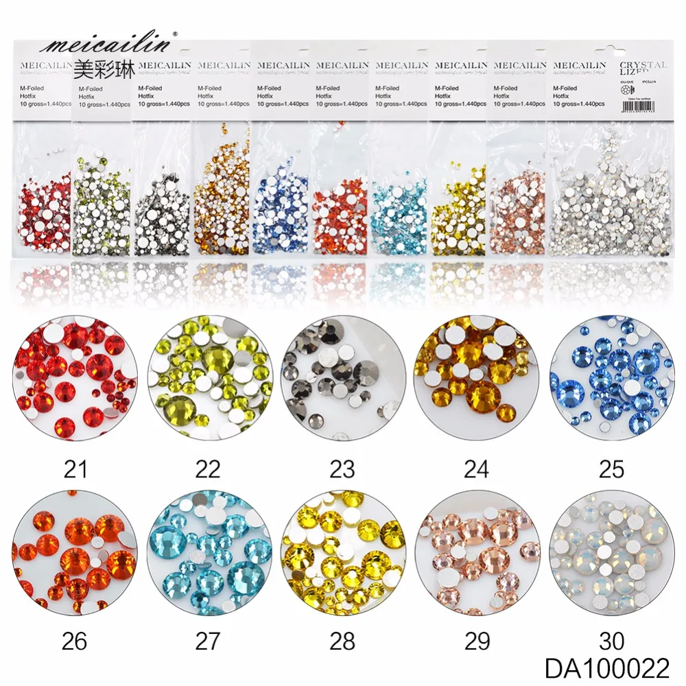Стразы для дизайна ногтей 1440 шт./упак. кристаллы AB без горячей фиксации
