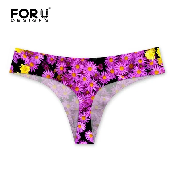 C0654AY FORUDESIGNS/Модные женские брендовые стринги с 3D красными цветочными листьями, для фитнеса, нижнее белье, невидимые женские щипцы, трусики - Цвет: C0654AY