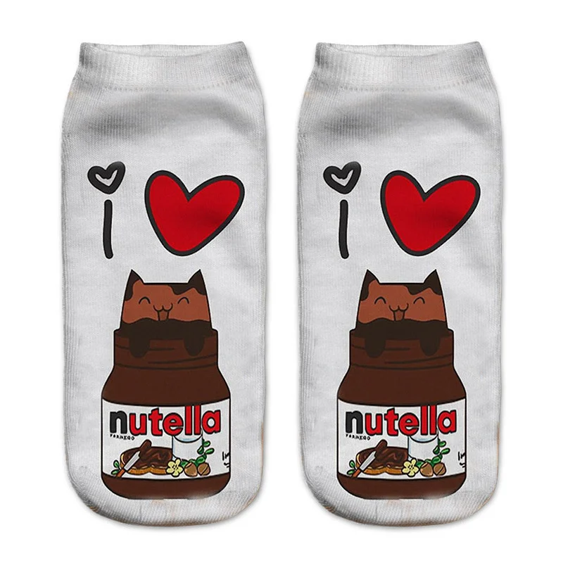 Забавные женские носки Dreamlikelin с 3D принтом Nutella пончики конфетные Harajuku до