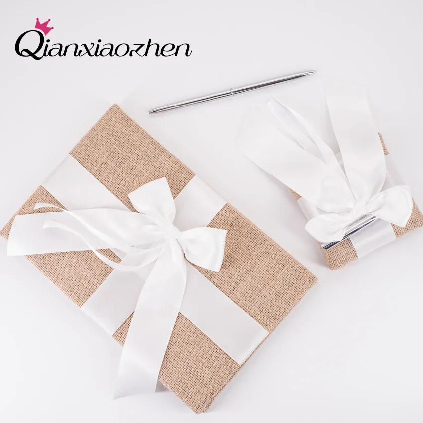 Свадебная книга и ручка Qianxiaozhen Hessian свадебные принадлежности аксессуары|wedding