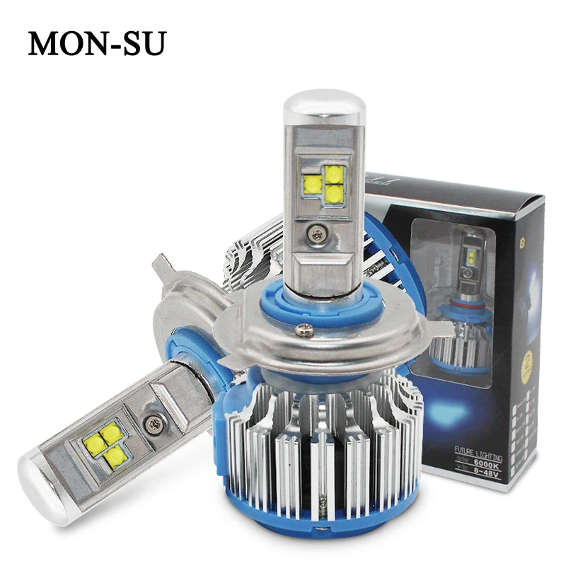MON SU T1 H4 светодиодный Автомобильные фары H7 H1 H3 H8 H9 H11 H13 9005 9006 880 881 H27 70 Вт 7000lm авто