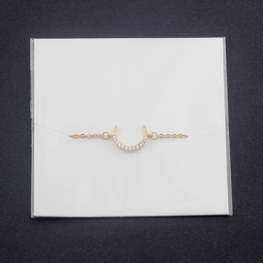 Золото Цвет CZ полумесяц браслеты из нержавеющей стали ювелирные изделия для