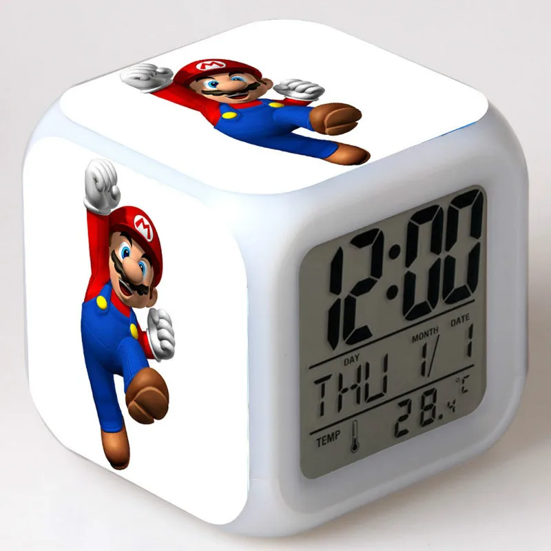 20 Super mario bros Детский будильник, Мультяшные цифровые часы, светильник wake up, светодиодные часы, reloj despertador, настольные часы reveil, настольные часы wekker - Цвет: 20