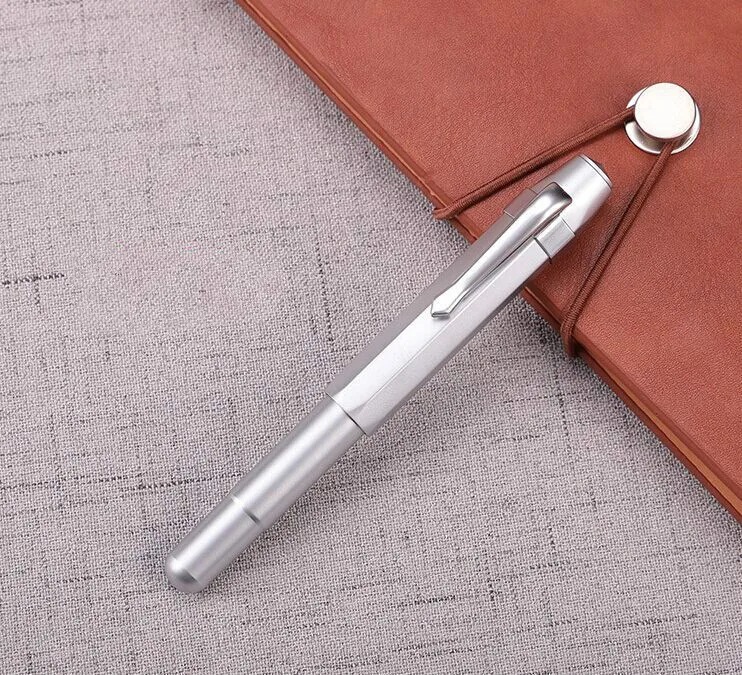 Matte silver Медная ручка ручной работы 0,5/1,0 мм металлическая перьевая ручка художественный перьевая ручка для школы, студента, офиса, каллиграфии, подарочная ручка, канцелярская перьевая ручка - Цвет: Matte silver