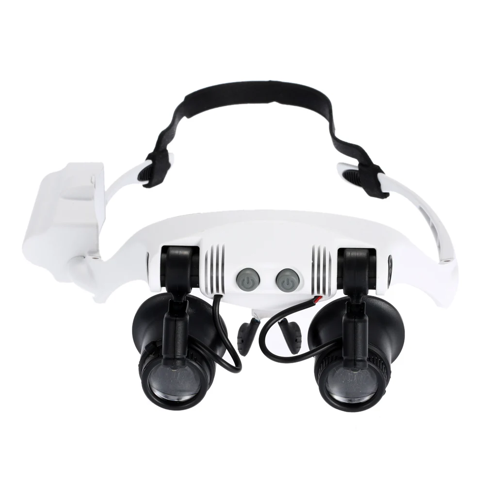 Увеличительное стекло с 2 светодиодами лупа для ювелирного дела ремонта часов 10x