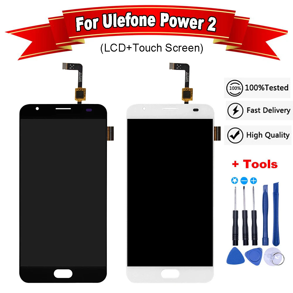ЖК-дисплей 5 дюйма для Ulefone Power 2 с дигитайзером и сенсорным экраном замены +
