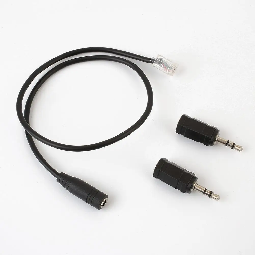 RJ9 to 3.5mm 2.5mm Jack Cable Adapter For Telephone Headset Earphone Black | Электроника