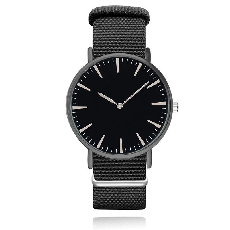 Новые уличные спортивные модные часы с черным циферблатом тканевый нейлоновый